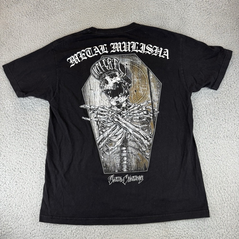 Metal Mulisha Death Cheater Skeleton Shirt Men's Large Black Y2k Motocross